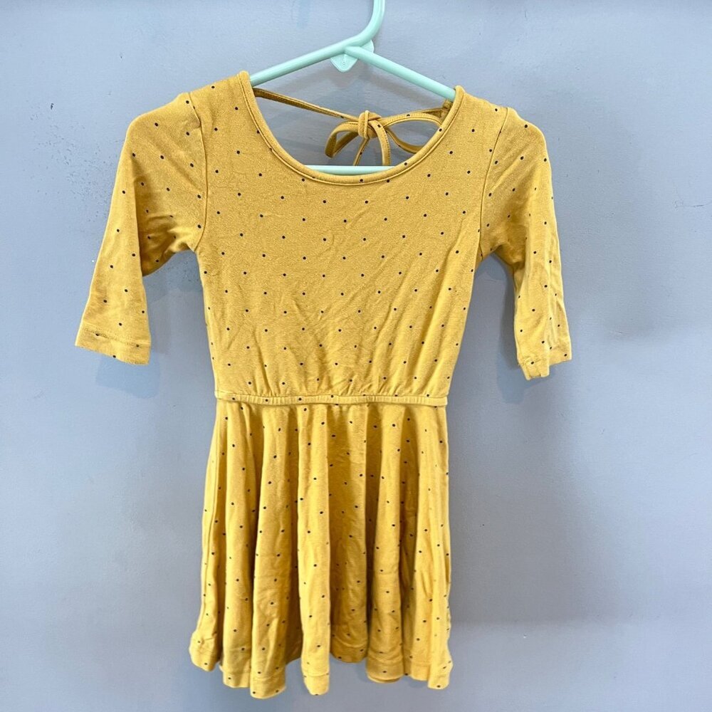 Omi Jo Yellow Polka Dot Girls Twirl Dress Size 2 Cotton Blend
